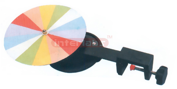 NEWTON'S COLOUR DISC, ON BENCH CLAMP